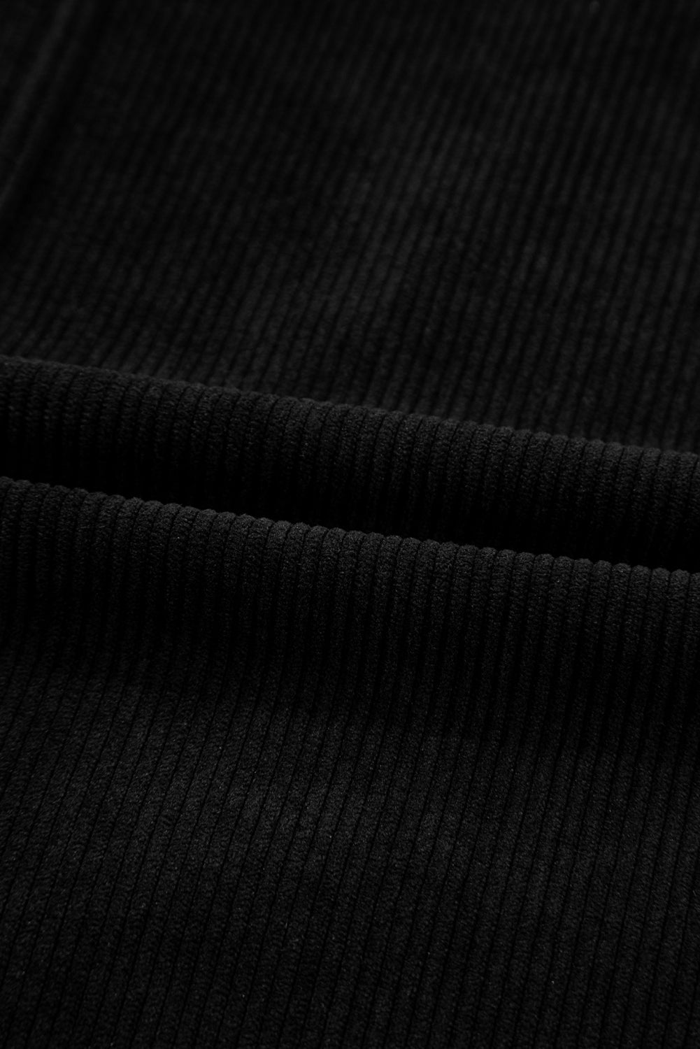 PREORDER: Black Corduroy Sleeveless Mini Dress With Patched Pockets (Ships 3-4 Weeks)