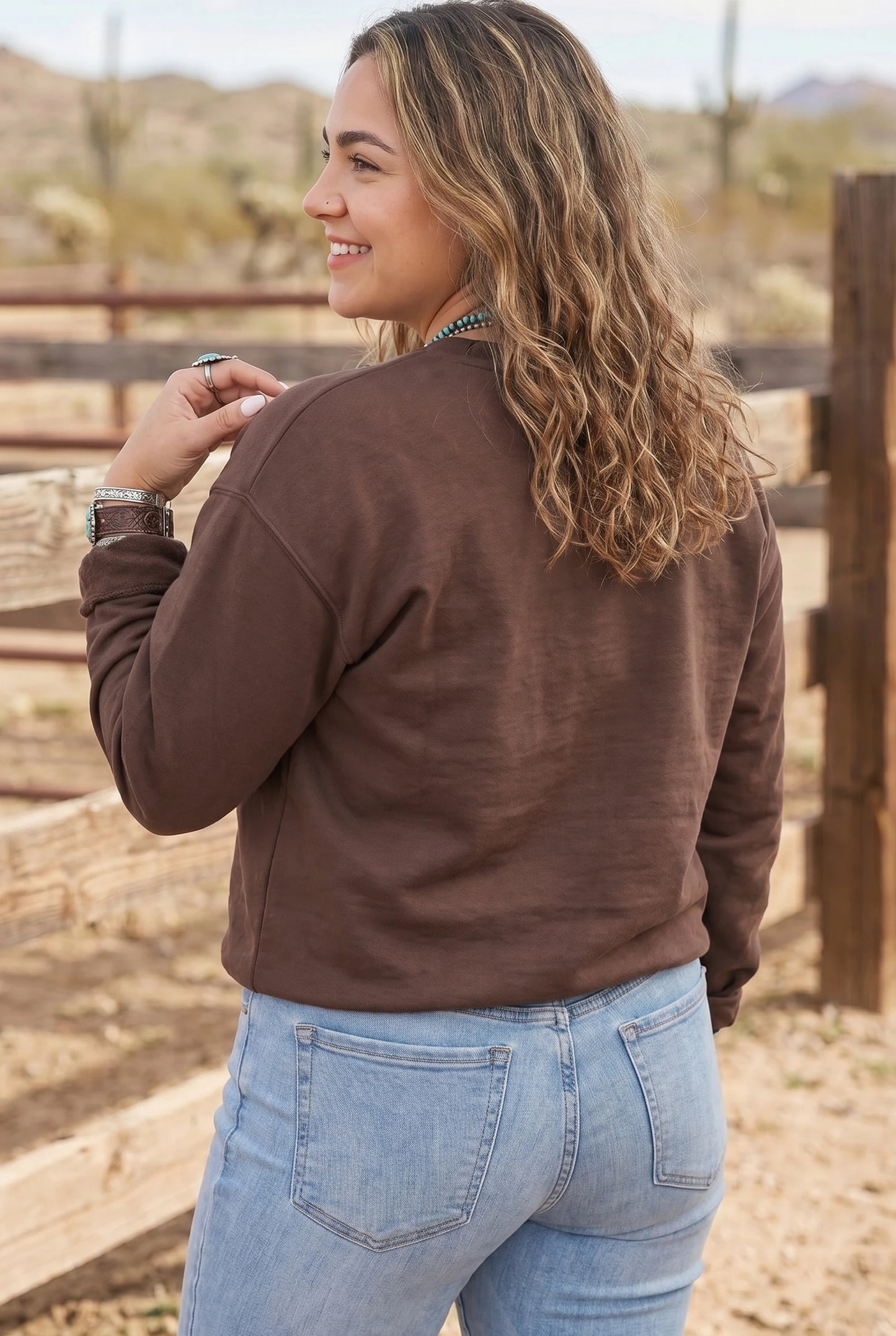 PREORDER: Embroidered Patch Pray Sweatshirt (Ships 28-35 Business Days)