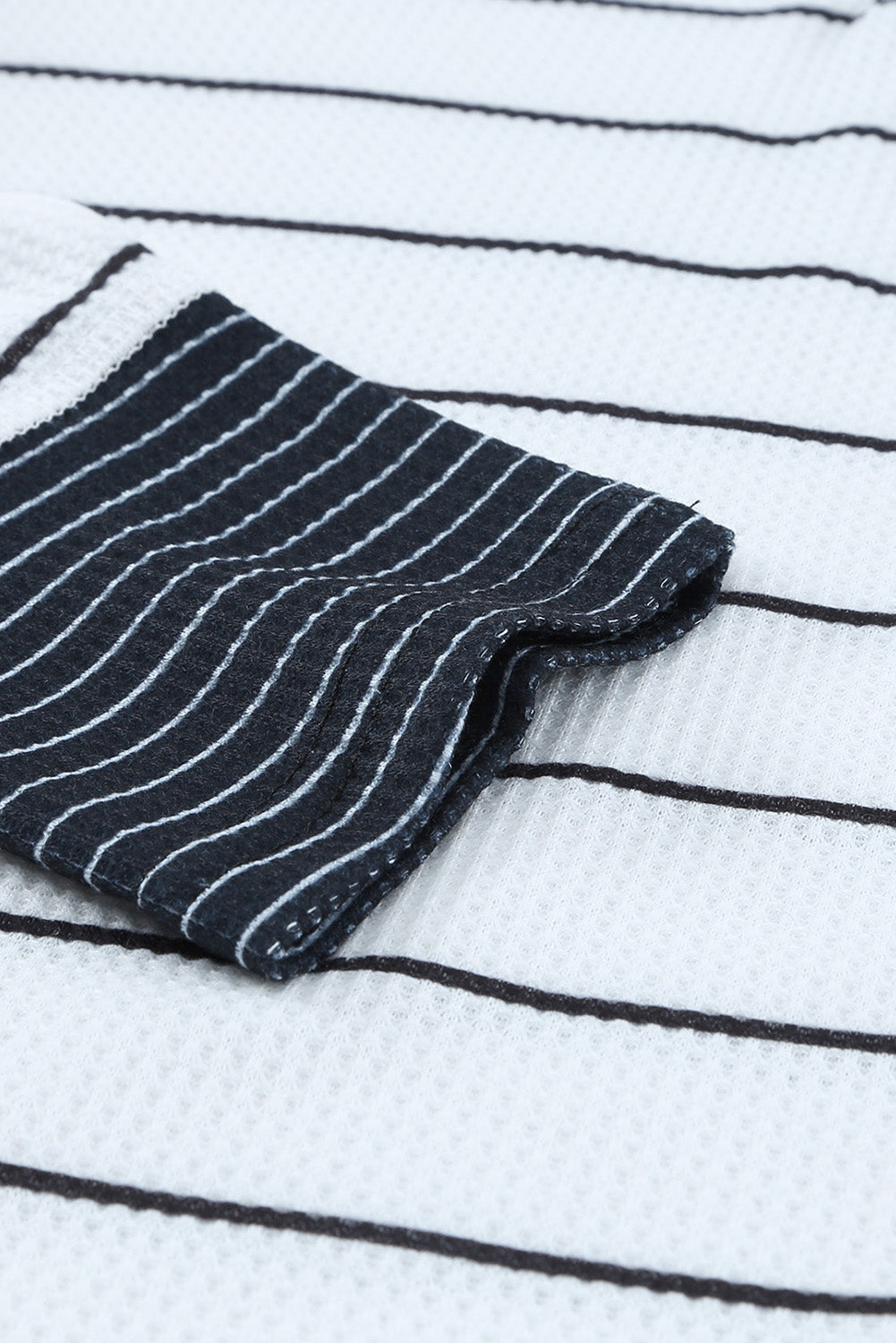 PREORDER: Striped Color Block Buttoned Waffle Knit Shirt (Ships 3-4 Weeks)