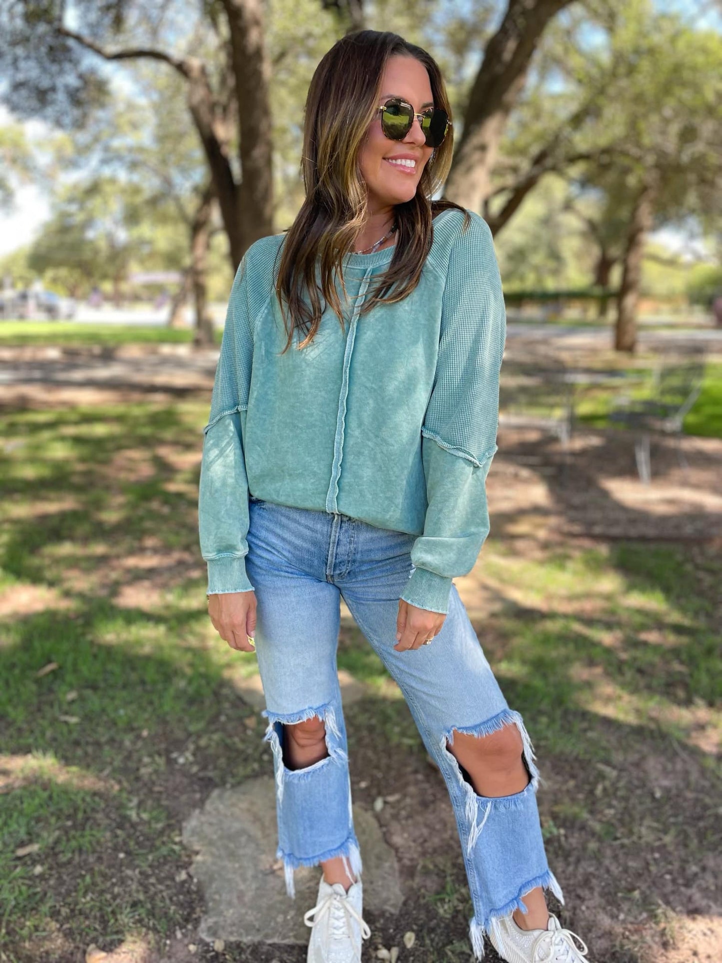 PREORDER: Best Selling Elliott Exposed Seam Sweatshirt in Five Colors (Ships 2-3 Weeks)