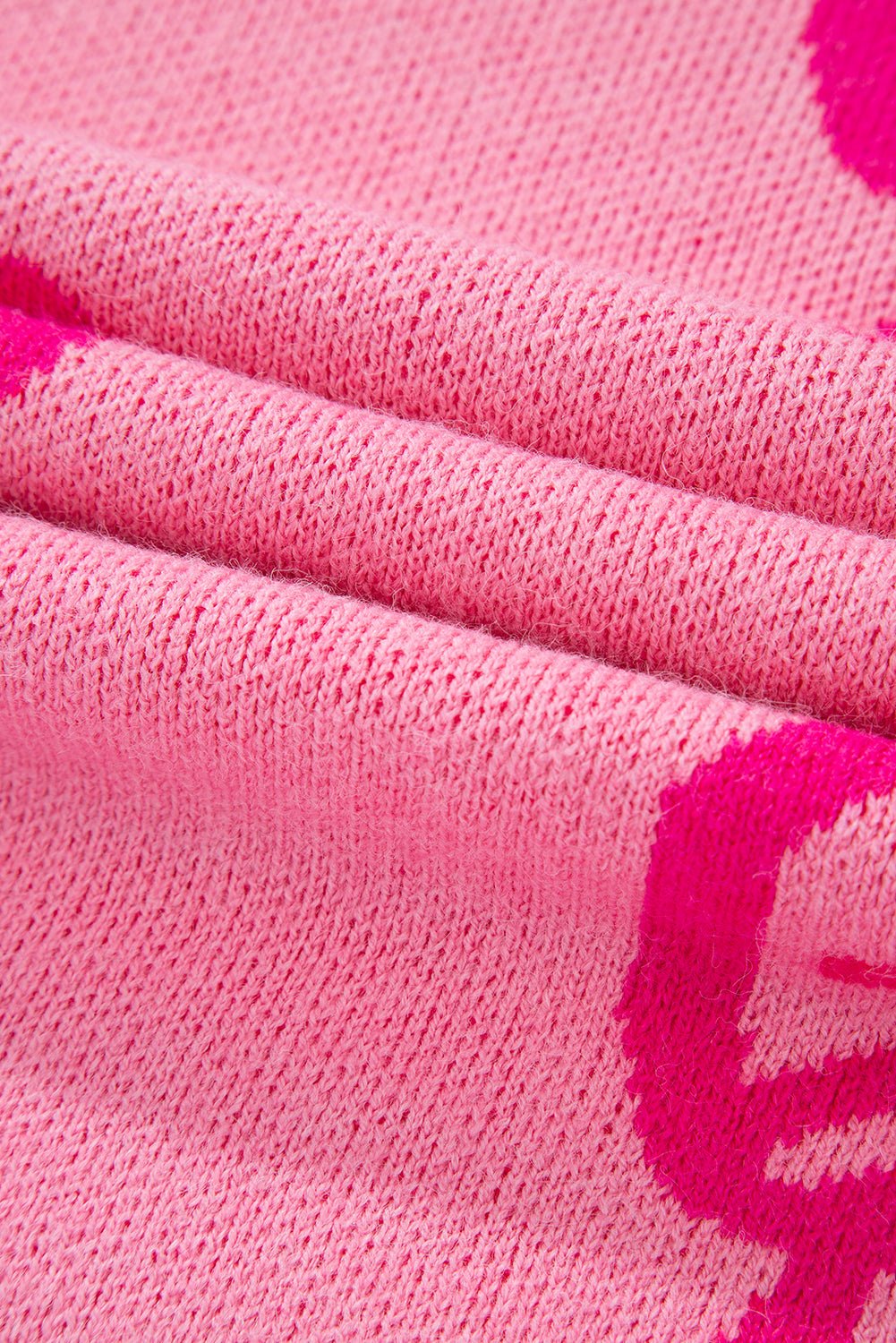 PREORDER: Pink Bow Pattern Drop Shoulder Loose Sweater (Ships 2-4 weeks)