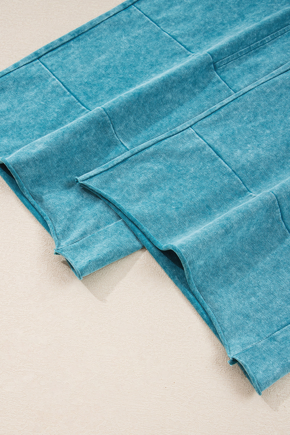 PREORDER: Mineral Wash High Waist Raw Hem Patched Pocket Pants (Ships 3-4 Weeks)