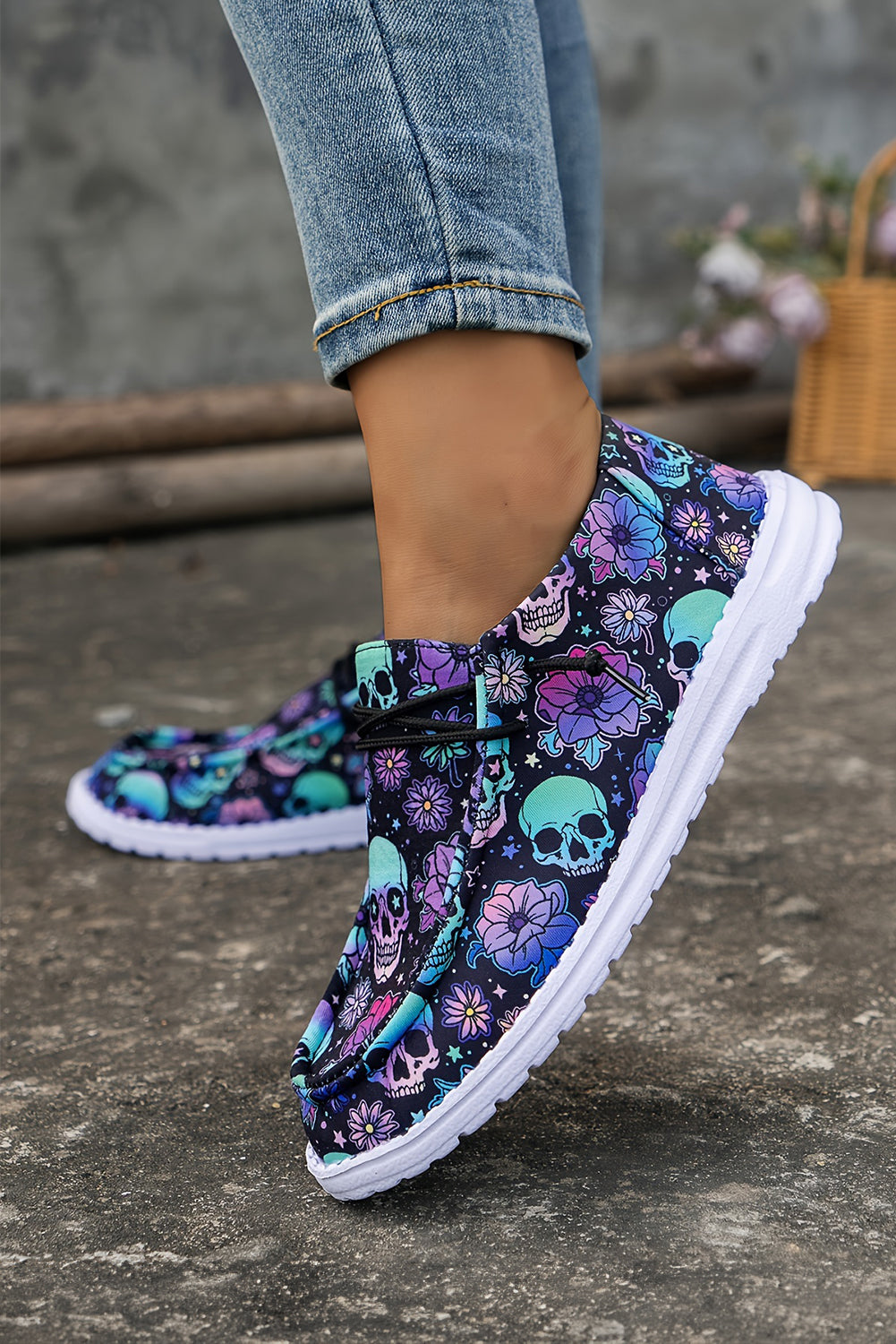 PREORDER: Sugar Skull Halloween Casual Shoes (Ships Week of 9/29)