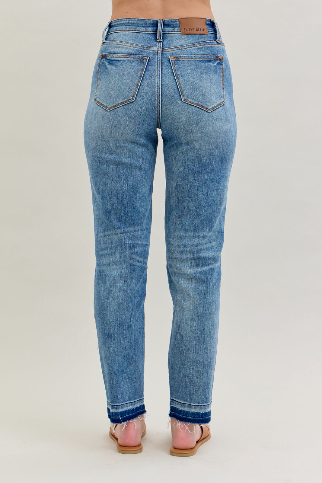 Mid Rise Rigid Magic Release Hem Boyfriend - Judy Blue Jeans