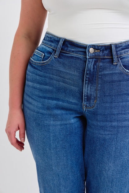 Mid-rise Vintage Wash Boyfriend with Cuff - Judy Blue Jeans