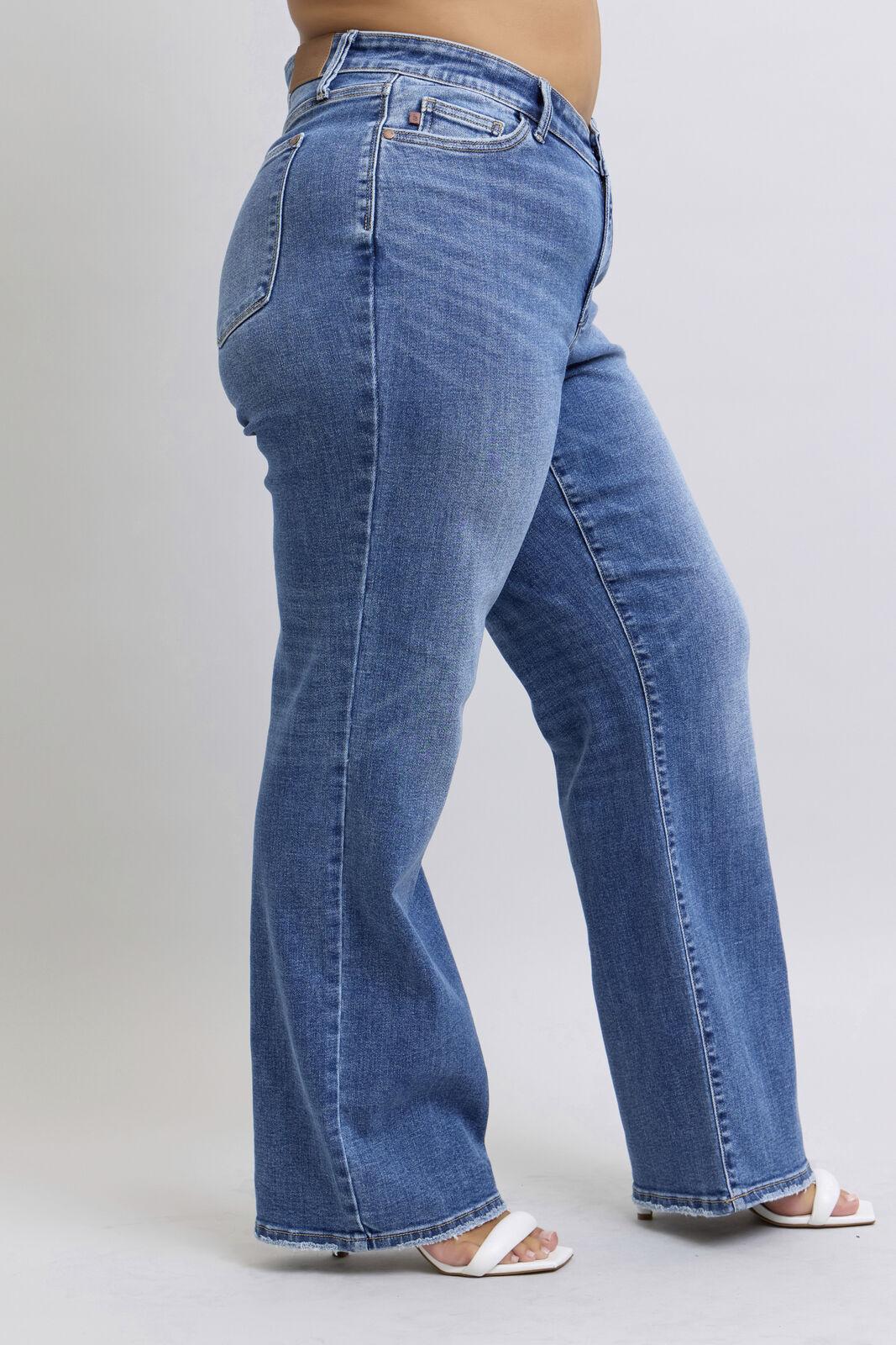 High Waist V-Front Vintage Wash Straight Fit - Judy Blue Jeans