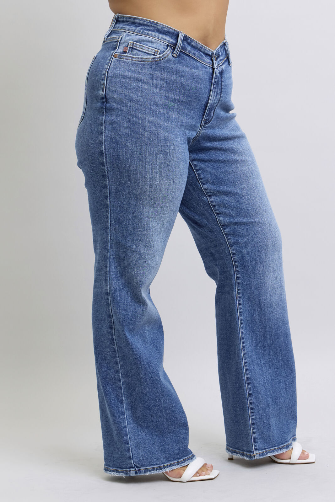 High Waist V-Front Vintage Wash Straight Fit - Judy Blue Jeans
