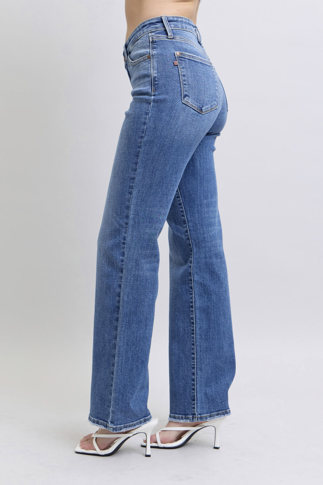 High Waist V-Front Vintage Wash Straight Fit - Judy Blue Jeans