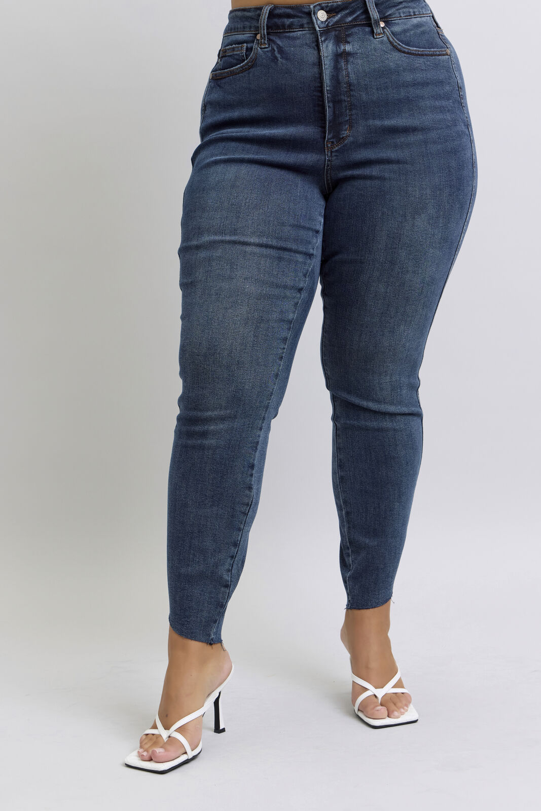High Waist Tummy Control Step Hem Skinny - Judy Blue Jeans