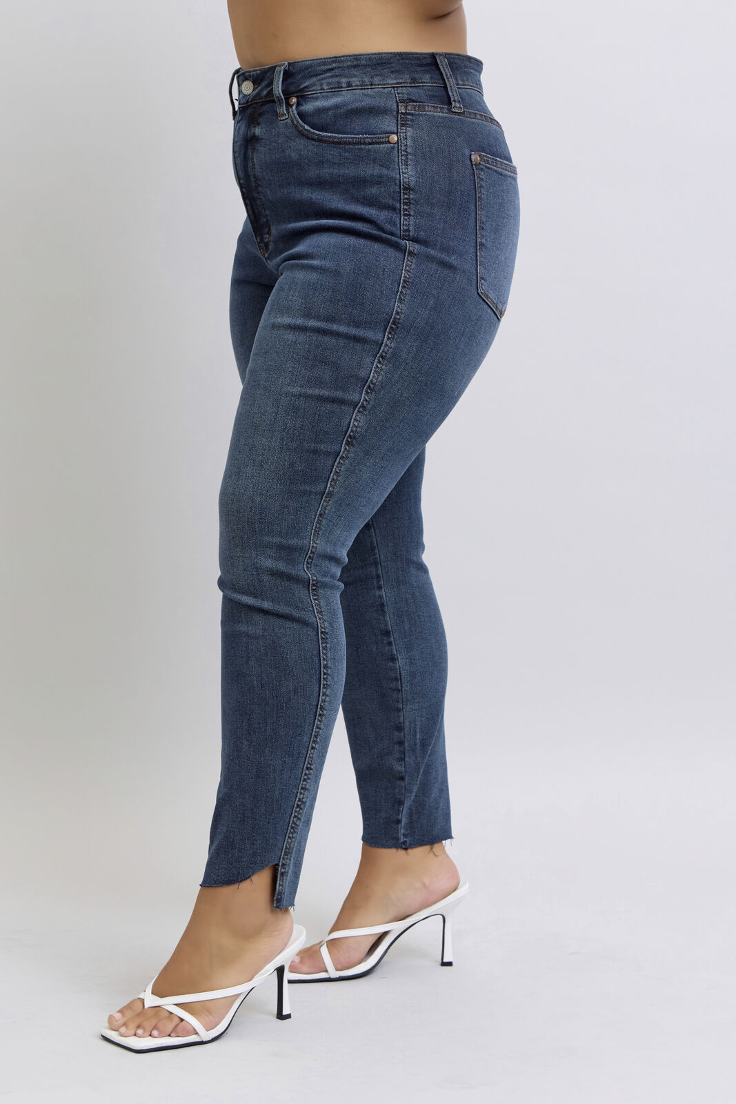 High Waist Tummy Control Step Hem Skinny - Judy Blue Jeans