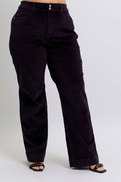 High Waist Corduroy Trouser Wide - Judy Blue Jeans