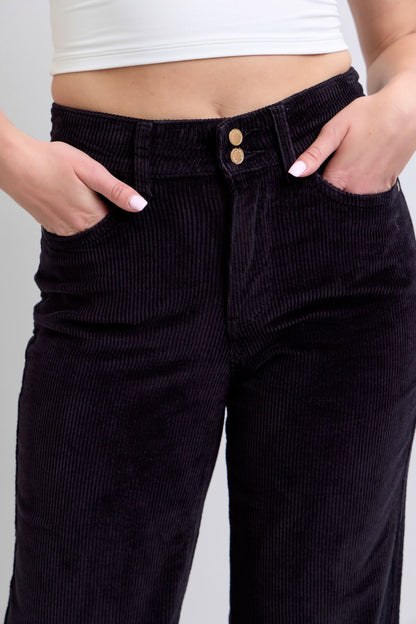High Waist Corduroy Trouser Wide - Judy Blue Jeans