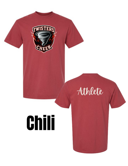 Twisters Cheer Comfort Colors Tee - Front & Back Design (Ready in 7-14 Business Days)