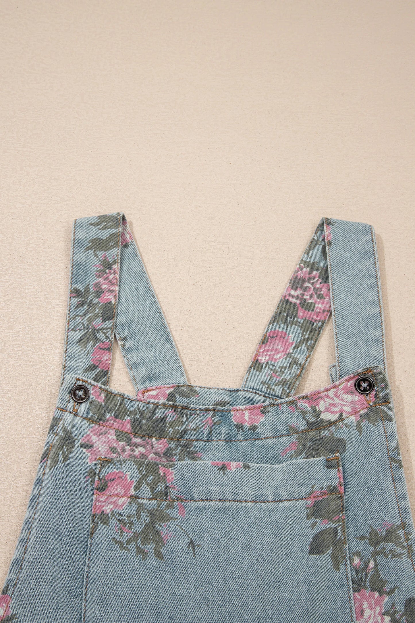 PREORDER: Beau Blue Floral Print Pleated High Waist Wide Leg Denim Jumpsuit (Ships 21-28 Business Days)