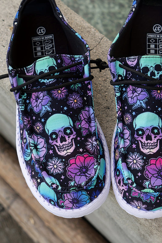 PREORDER: Sugar Skull Halloween Casual Shoes (Ships Week of 9/15)
