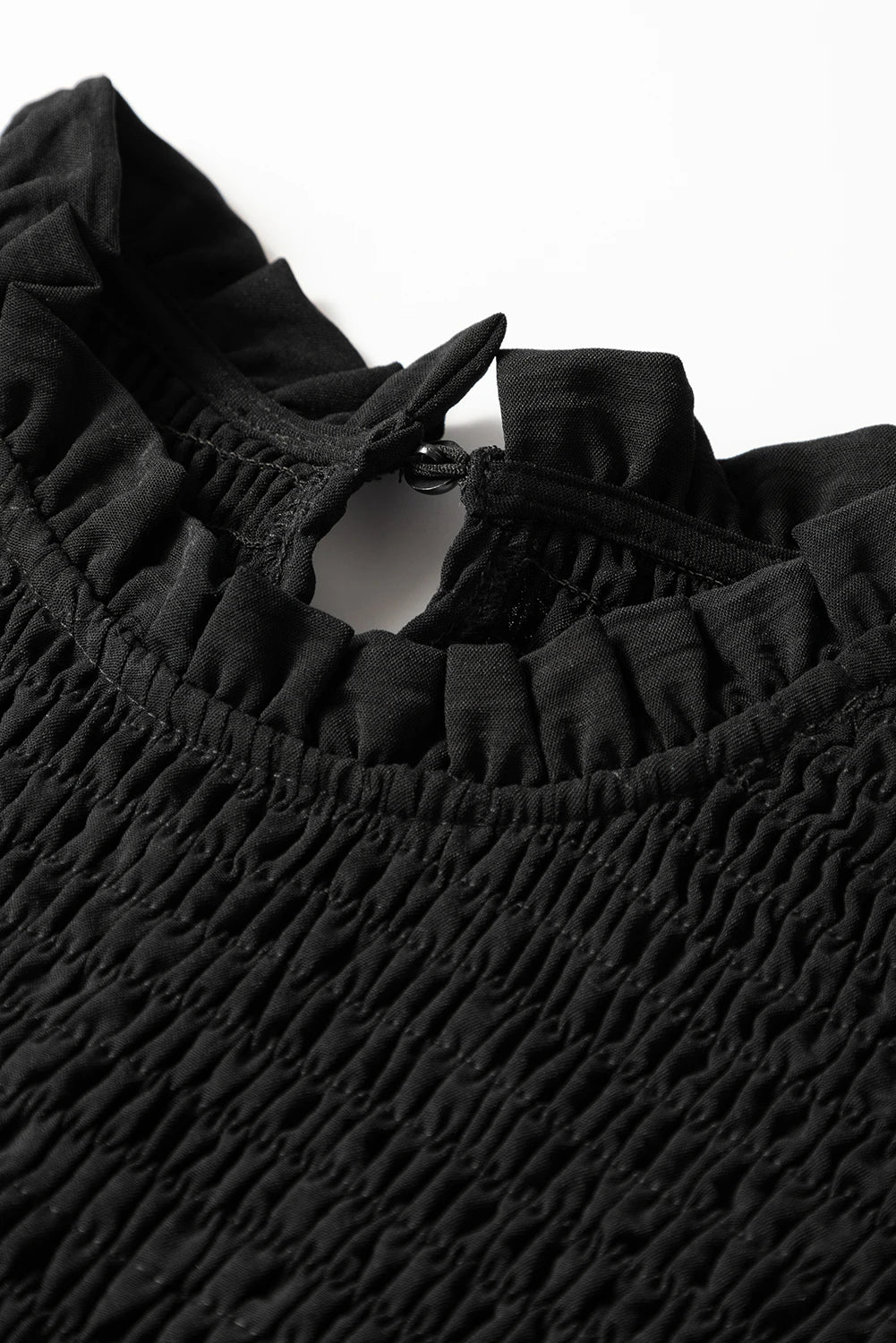 PREORDER: Black Smocked Shirred Top (Ships 21-28 Business Days)