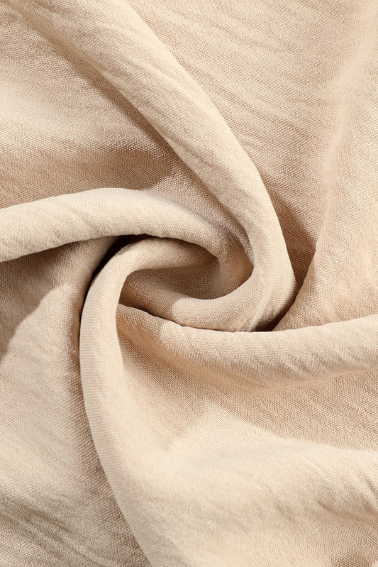 PREORDER: Apricot Short Bubble Sleeve Smocked Wide Leg Jumpsuit (Ships 21-28 Business Days)