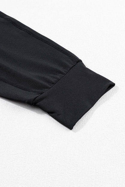PREORDER: Black Exposed Seam High Waist Pocketed Joggers (Ships 3-4 Weeks)