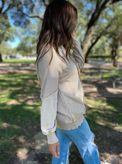 PREORDER: Best Selling Elliott Exposed Seam Sweatshirt in Five Colors (Ships 2-3 Weeks)