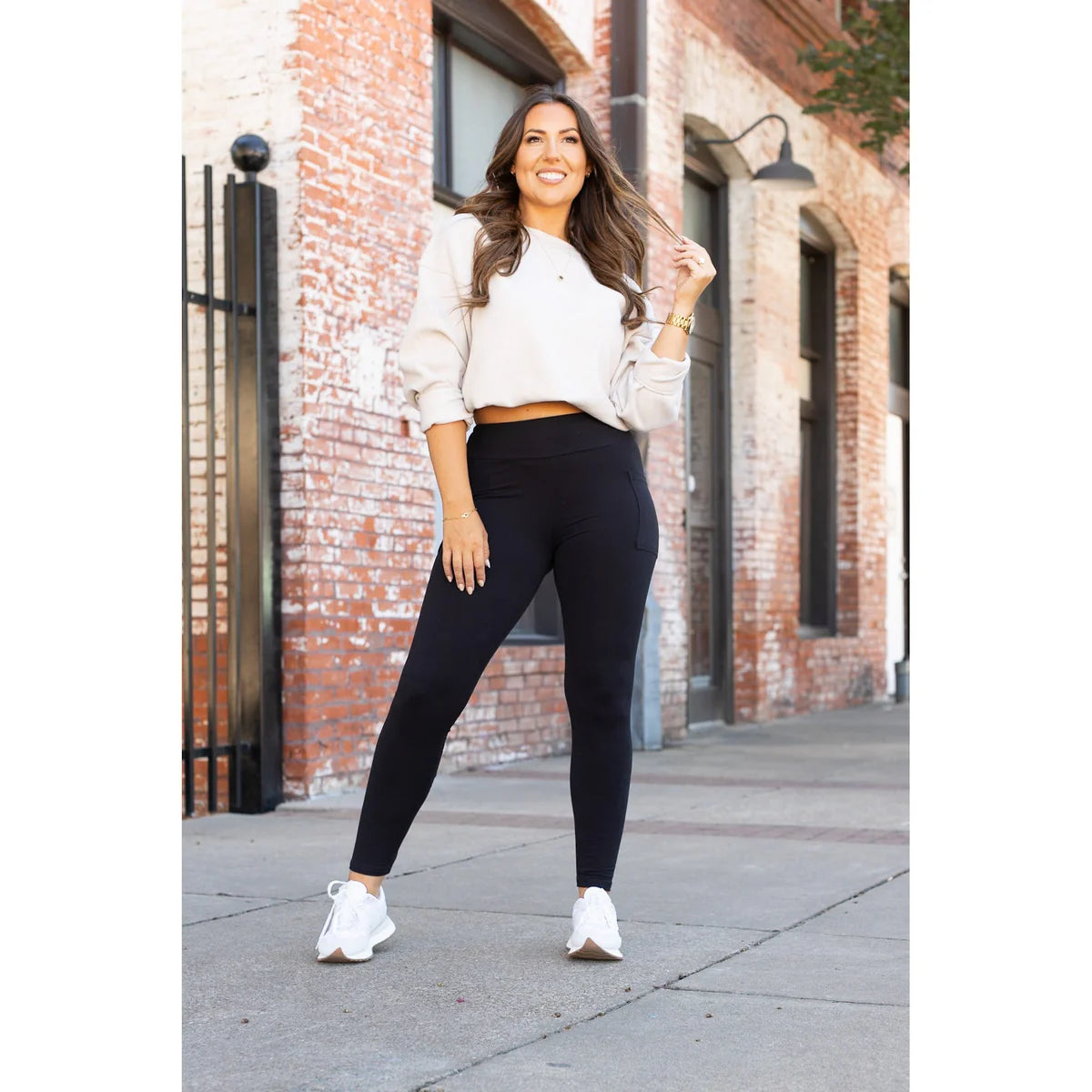 The Charlie - Black Full Length Leggings with Pockets