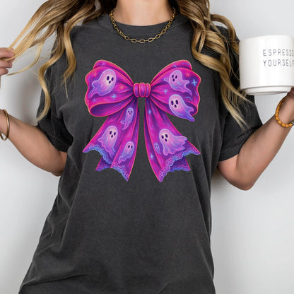 Fuchsia Ghost Bow Tee