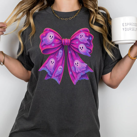 Fuchsia Ghost Bow Tee