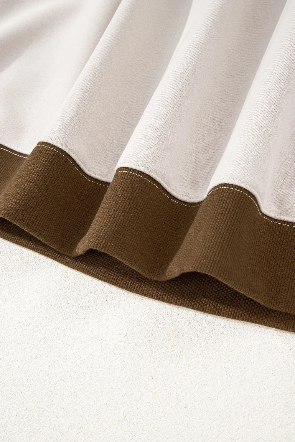 PREORDER: Parchment Striped Colorblock Patchwork Drop Shoulder Sweatshirt (Ships 21-28 Business Days)