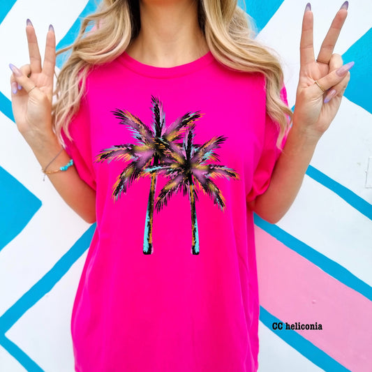 Color Splash Palm Trees Tee