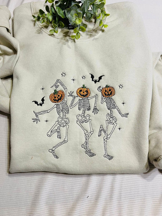 PREORDER: Embroidered Dancin' Skelies Crewneck (Ships in 2-3 weeks)