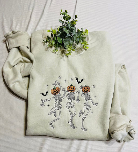 PREORDER: Embroidered Dancing Skellies Crewneck (Ships in 3-4 weeks)