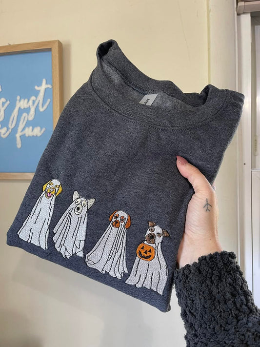 PREORDER: Embroidered Spooky Dogs Crewneck (Ships in 3-4 weeks)