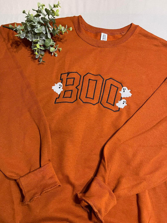PREORDER: Embroidered BOO Crewneck (Ships in 3-4 weeks)