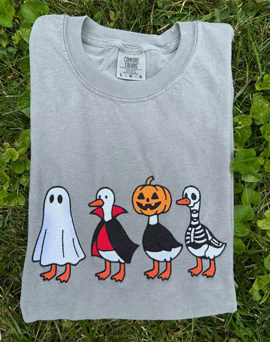 PREORDER: Embroidered Spooky Goose Tee (Ships in 3-4 weeks)