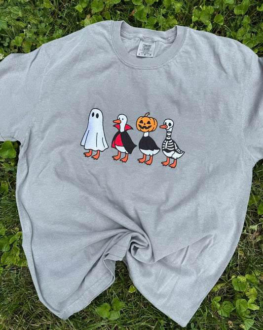 PREORDER: Embroidered Spooky Goose Tee (Ships in 3-4 weeks)