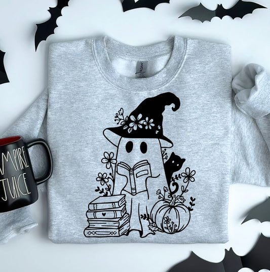 Whimsical Book Ghost Crewneck