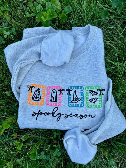 PREORDER: Embroidered Neon Patch Spooky Season Tee (Ships in 3-4 weeks)