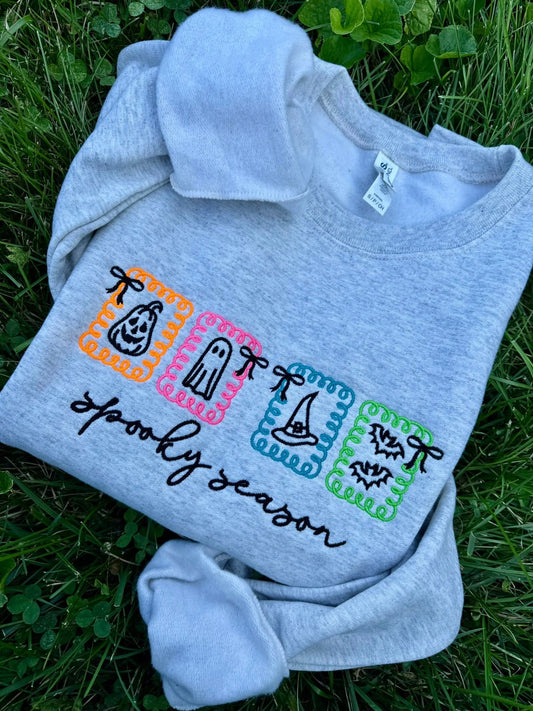 PREORDER: Embroidered Neon Patch Spooky Season Tee (Ships in 3-4 weeks)