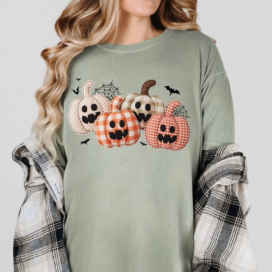 Faux Fabric Pumpkins Tee