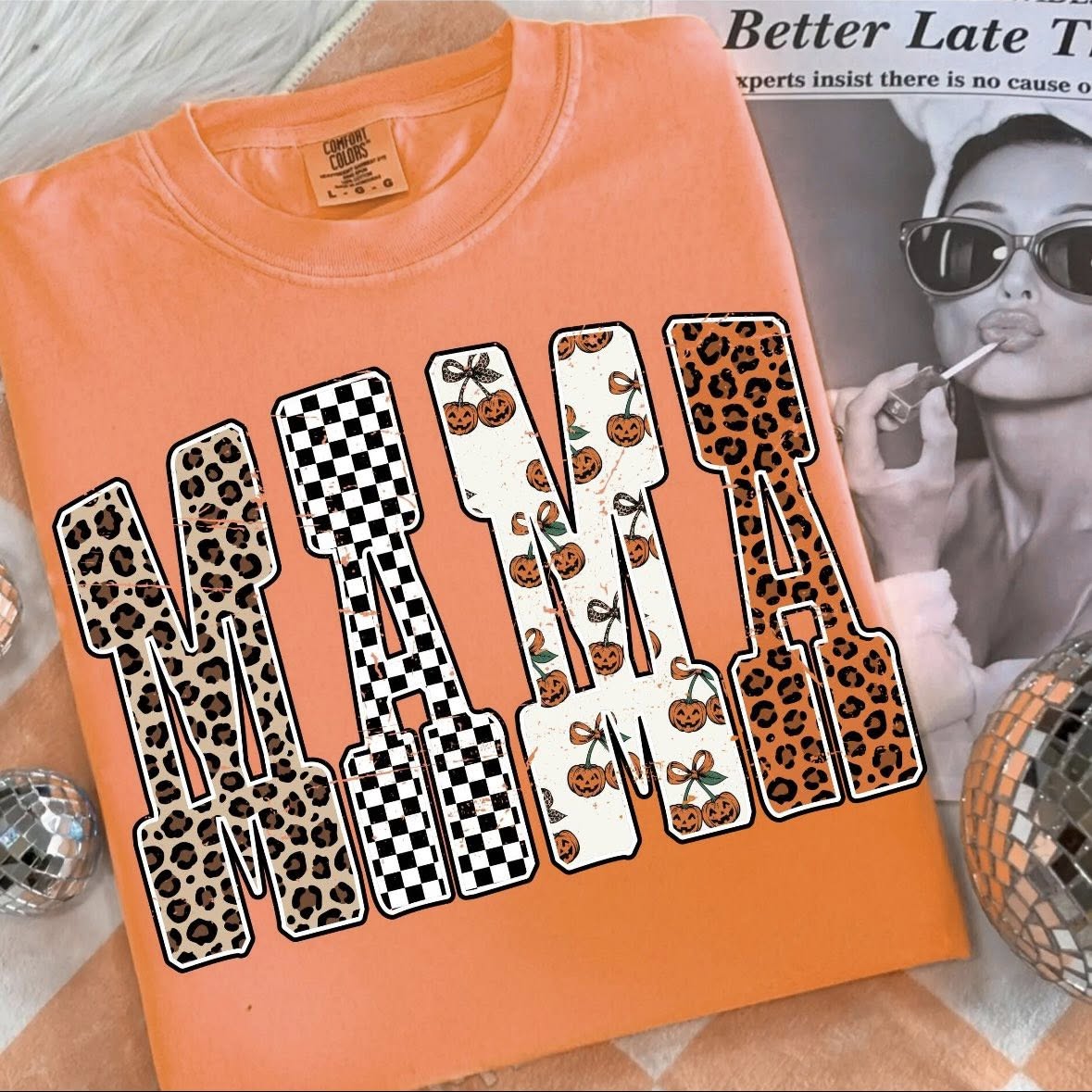 Fall Mixed Pattern Mama Tee