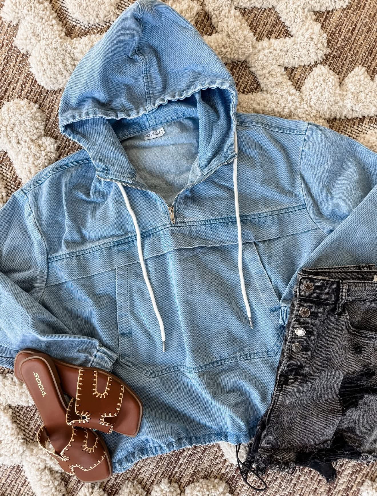 PREORDER: Washed Denim Hoodie (Ships Late October/Early November)