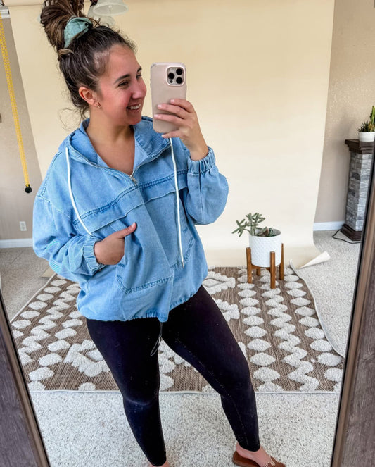 PREORDER: Washed Denim Hoodie (Ships Late October/Early November)