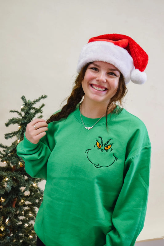 Grinch Embroidered Crewneck