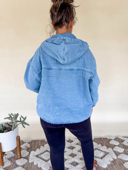 PREORDER: Washed Denim Hoodie (Ships Late October/Early November)