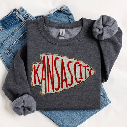 Kansas City Arrowhead Chenille Patch Crewneck
