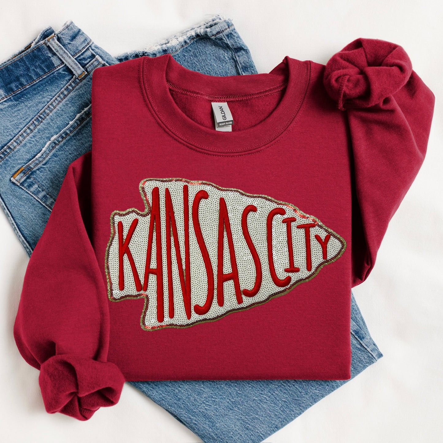 Kansas City Arrowhead Chenille Patch Crewneck