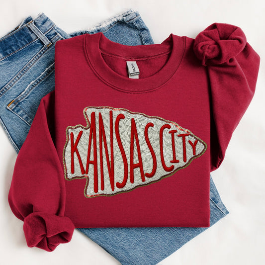 Kansas City Arrowhead Chenille Patch Crewneck