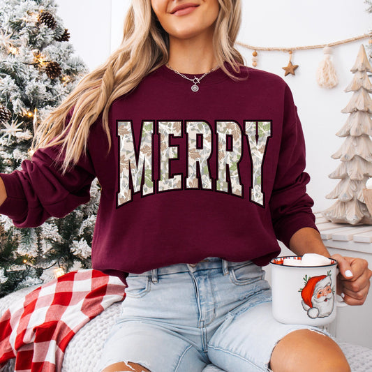 Camo Merry Crewneck