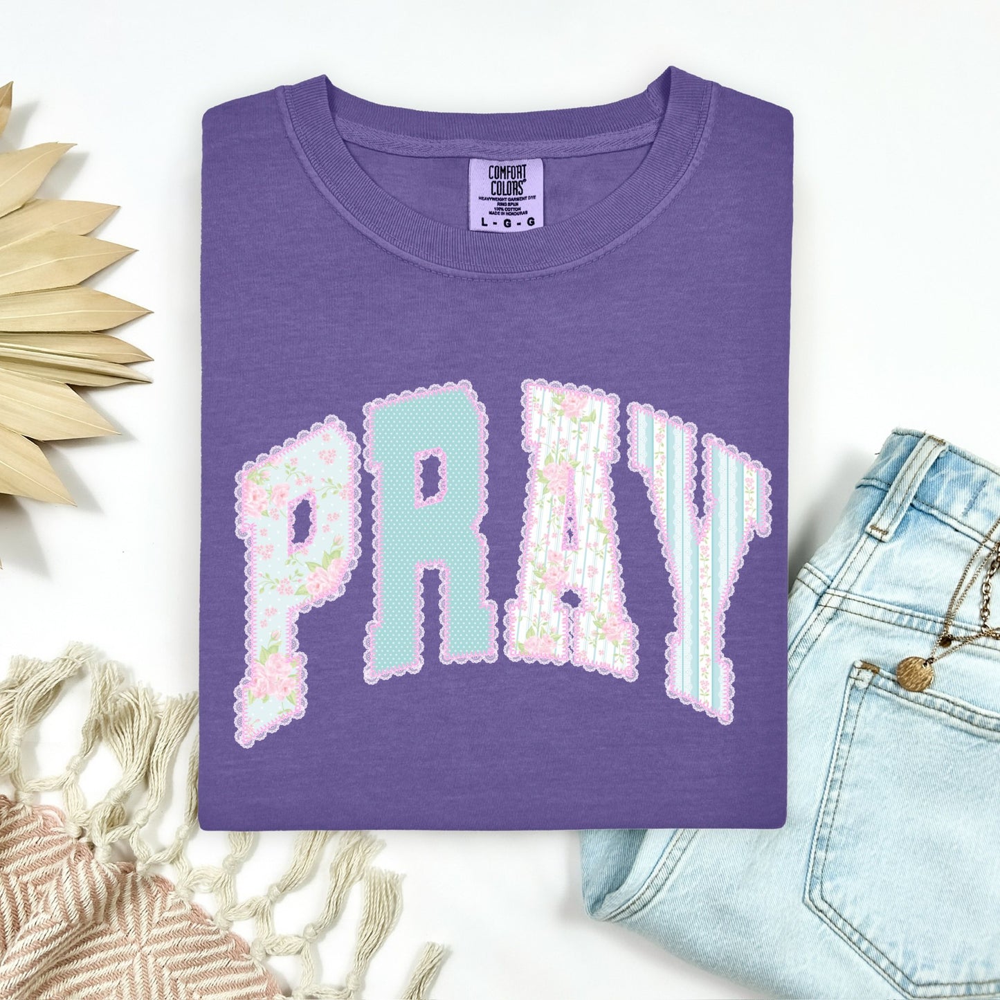 Pray Faux Lace Tee