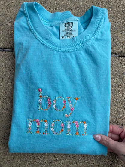 PREORDER: Floral Embroidered Saying Tee (Ships on or before May 1)