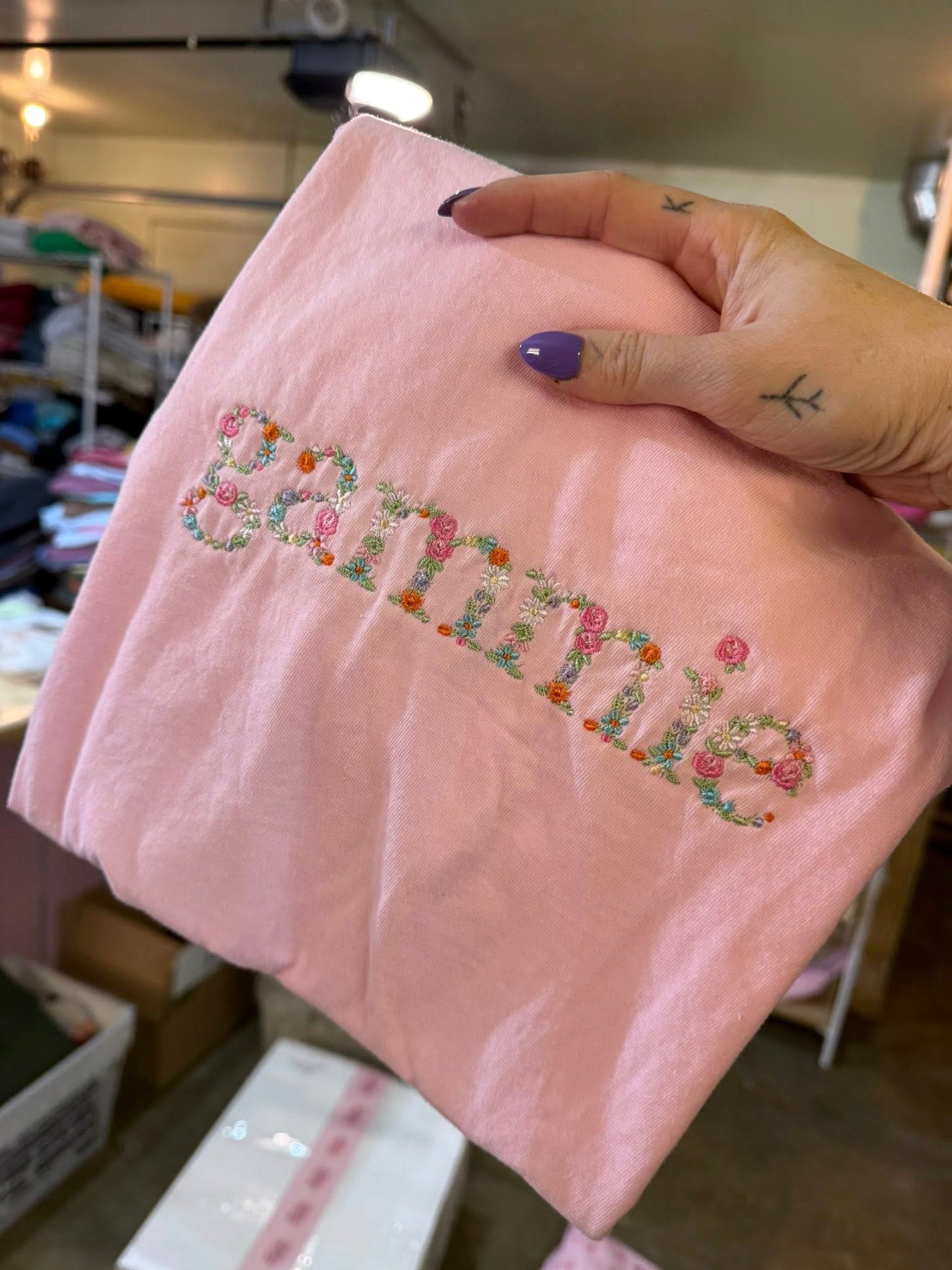 PREORDER: Floral Embroidered Saying Tee (Ships on or before May 1)